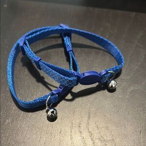 Two Blue Cat Collars with Bell and breakaway clasp